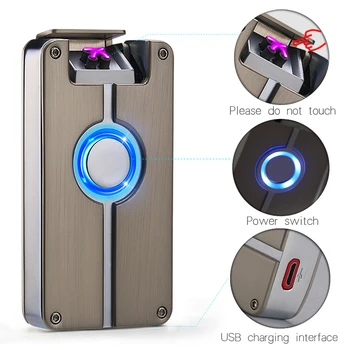 

2020 Newest Double Plasma Arc Lighter Windproof Electronic USB Recharge Cigarette Smoking Electric Lighter Smoking Accessories