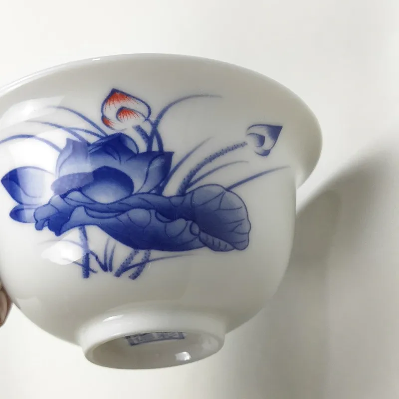 Мини Gaiwan, 140 мл, голубой и белый фарфор, чайная чаша, чайная чашка и блюдце, набор, чайник