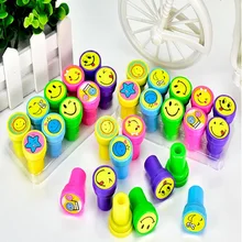 10 unids/set niños sellos sonrisa dibujada cara niños sello Scrapbooking Stamper pintura DIY decoración de álbum de fotos