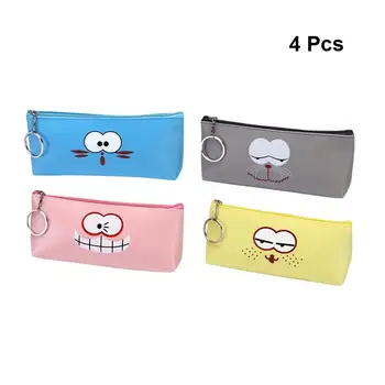 

4pcs Pencil Case Lovely Cartoon PU Waterproof Pen Bags Pencil Box Stationery for Children Kids Girls Toddlers
