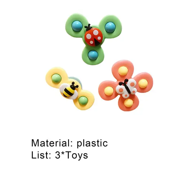 1 Set Spinning Tops Toy Lightweight Plastic Interesting Suction Cup Toy Baby Bath Toys Spin Sucker Top Spinner Toy Safe 3