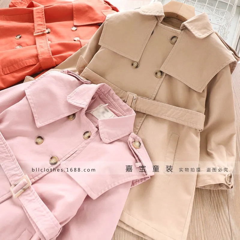 22174 New Style Special Offer 1907 GIRL'S Coat Autumn Female Baby 3 Colors Double Breasted Trench Coat