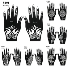 Fashion Henna Tattoo Stencil Temporary Hand Tattoos DIY Body Art Paint Sticker Template Indian Wedding Painting Kit Tools TLSM