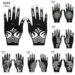 Fashion Henna Tattoo Stencil Temporary Hand Tattoos DIY Body Art Paint Sticker Template Indian Wedding Painting Kit Tools TLSM