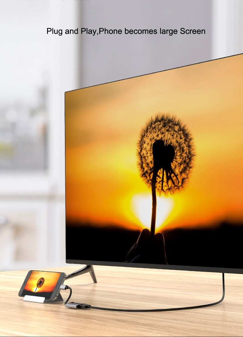 4K USBC к HDMI кабель HD ТВ адаптер Тип C к ТВ проектор для huawei mate 20 30 P20 P30 MacBook Pro для samsung Galaxy S8 S9 S10