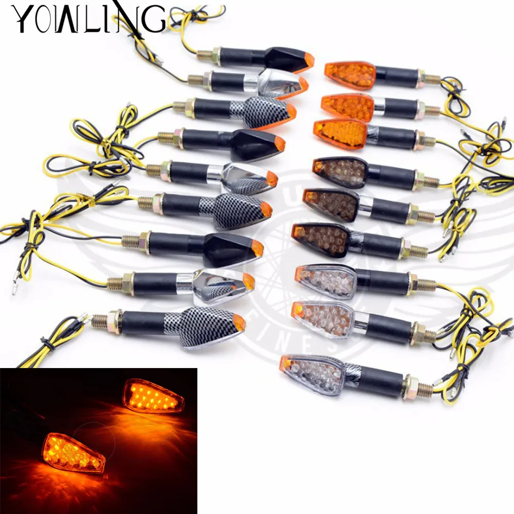 2pieces high quality carbon fiber Amber SMD 12 LEDS Turn Signal Light Bulb Indicator flasher 12V for all motorcycle