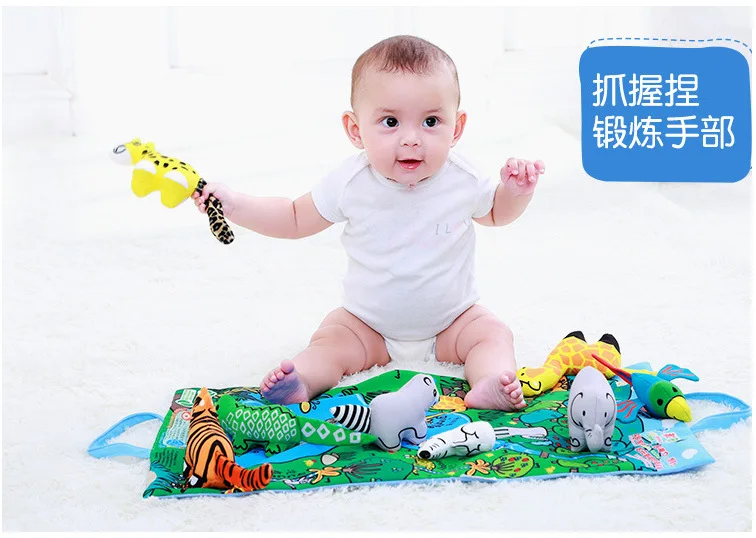 

Jollybaby Stereo Cloth Book Early Education Jungle Stereo Cloth Book Tear Rotten Toy Game Blanket Scene Cloth Book