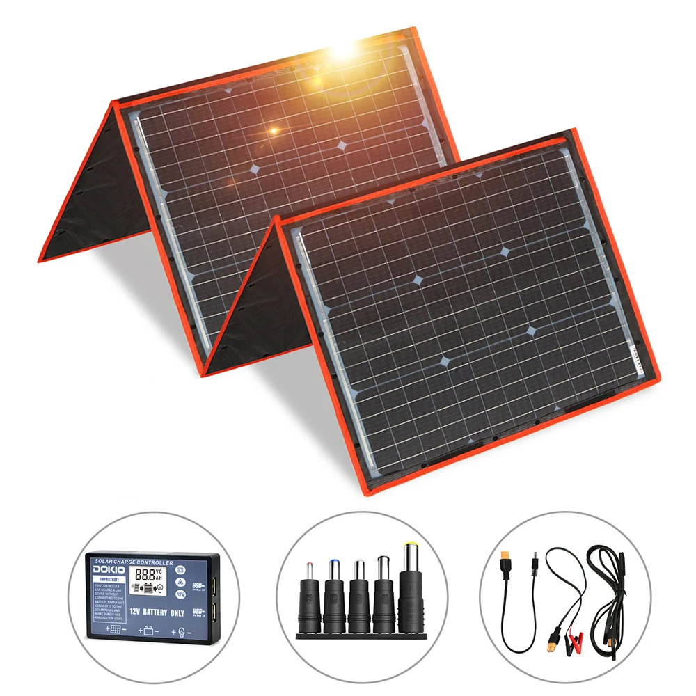 Dokio 18V 150W Панели солнечные монокристаллические зарядки 12В Портативный офсетной