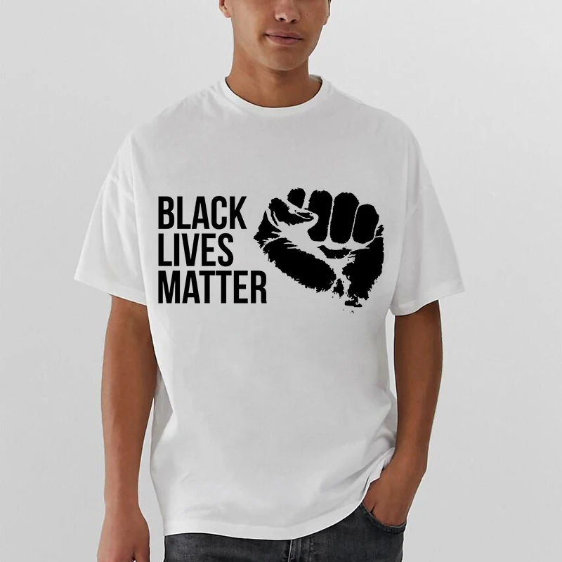 Черная рубашка Lives Matter Летняя мужская Футболка Harajuku Camisetas Hombre уличный