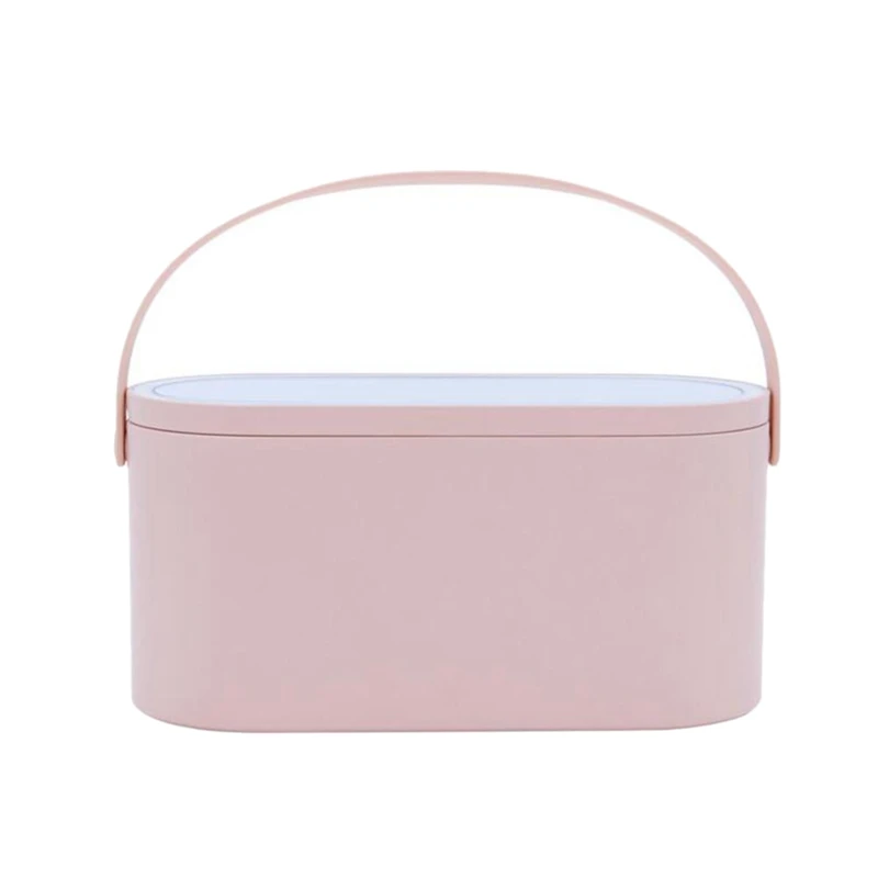 

Travel Makeup Tools Case With LED Lights Makeup Mirror Creative 2 In 1 Cosmetic Organizer Portable Makeup Tool Storage Box