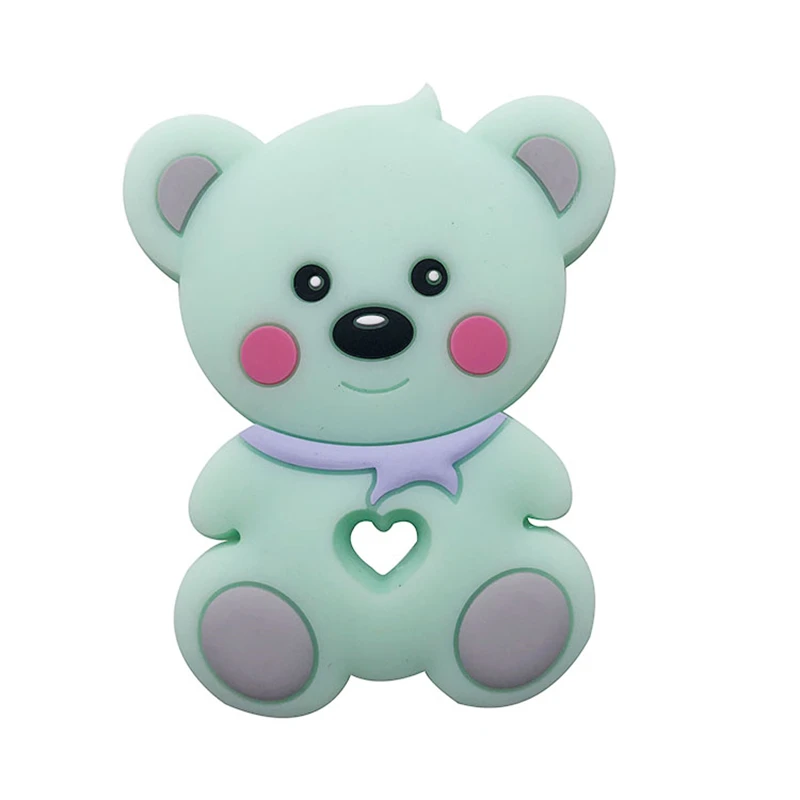 

1pcs Baby Silicone Teether Food Grade Teething Toy Cartoon Teddy Bear Baby Teether Silicone Beads DIY Chain