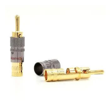 

2pcs/set Speakers cable plug gold-plated coaxial audio cable plug HIFI HI-END audio signal plug