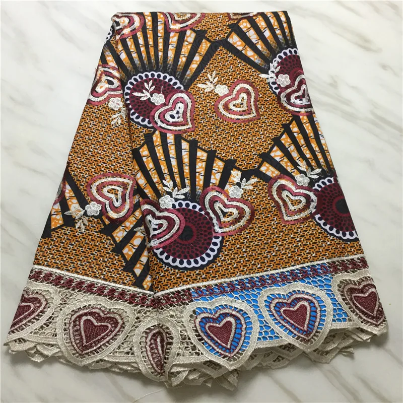 Ankara African Flower Printed Fabric Binta Real cord lace fabric Africa ankara Fabric For Party Dress Sewing Materials Pl15-9