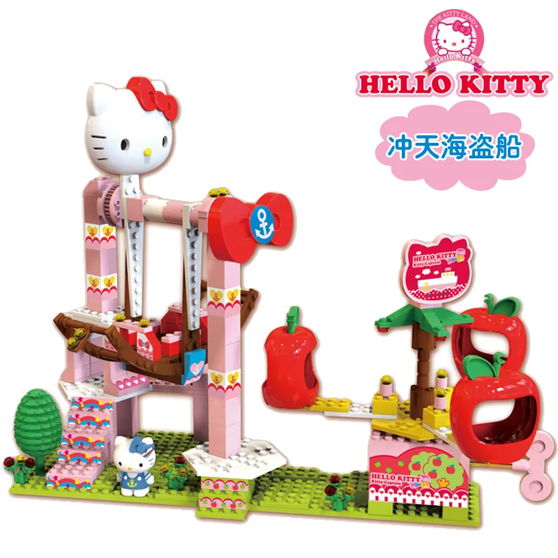 

Hello Kitty CHILDREN'S Toy hello kitty Building Blocks Inserted Building Blocks DIY GIRL'S Toy ENLIGHTEN Building Blocks
