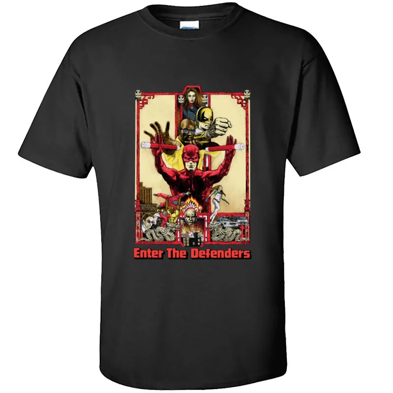

Latest Marvel Daredevil Men T Shirts Superhero Enter The Defenders Printed Tshirts 2019 Discount O Neck All Cotton Sweatshirts