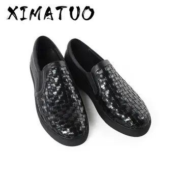 

2020 Summer Handmade Designer High Quality Men Flats Shoes Breathable Fashion Genuine Leather Casual Black Footwear
