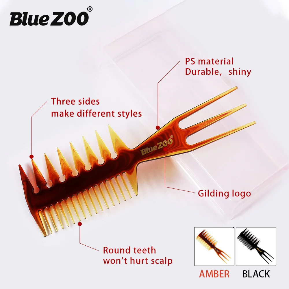 BlueZOO 4 шт. расческа для волос для мужчин стиль волос термостойкая большая Расческа для укладки волос набор инструментов Янтарная парикмахерская расческа