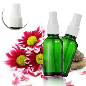 

15/30/50ml Portable Green Glass Essential Oil Spray Bottles Mini Mist Sprayer Container Travel Refillable Cosmetic Container
