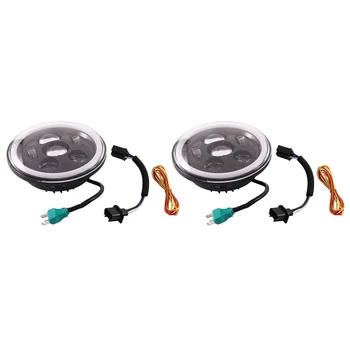 

1 Pair 7 Inch 45W Waterproof LED Headlights Daytime Running Lights 6000K Projector Round LED Headlight, for Jeep Wrangler JK TJ