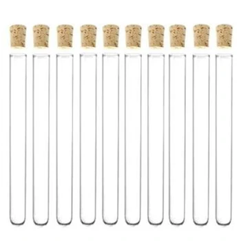 

100Pcs/Lot 15x150Mm Plastic Test Tube with Cork Stopper 17Ml Lab Equipments School Supplies
