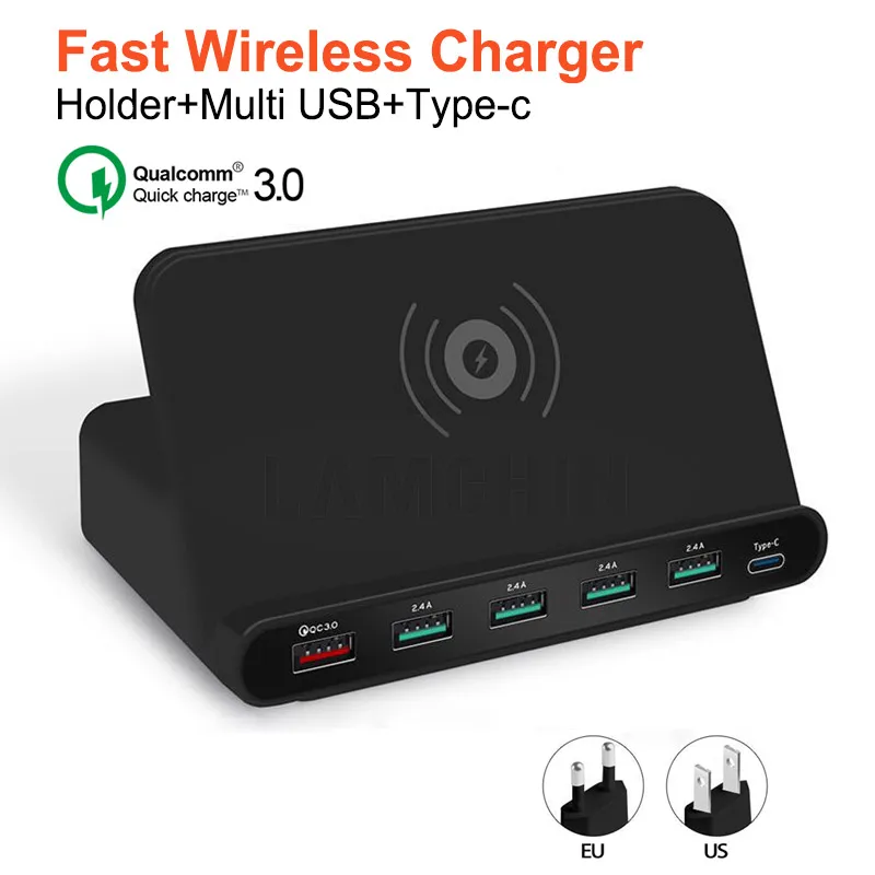 

QI 10W Wireless USB Charger LCD Quick Charge For iPhone X XS MAX Fast Charging for iPhone iPad Sumsung