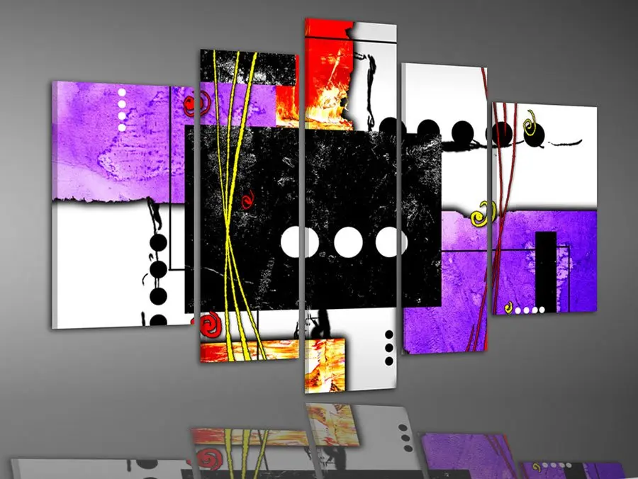 Ручная роспись Акриловая картина маслом на холсте 5 шт. Большие абстрактные картины яркий цвет Современный домашний декор стены искусства группа боли