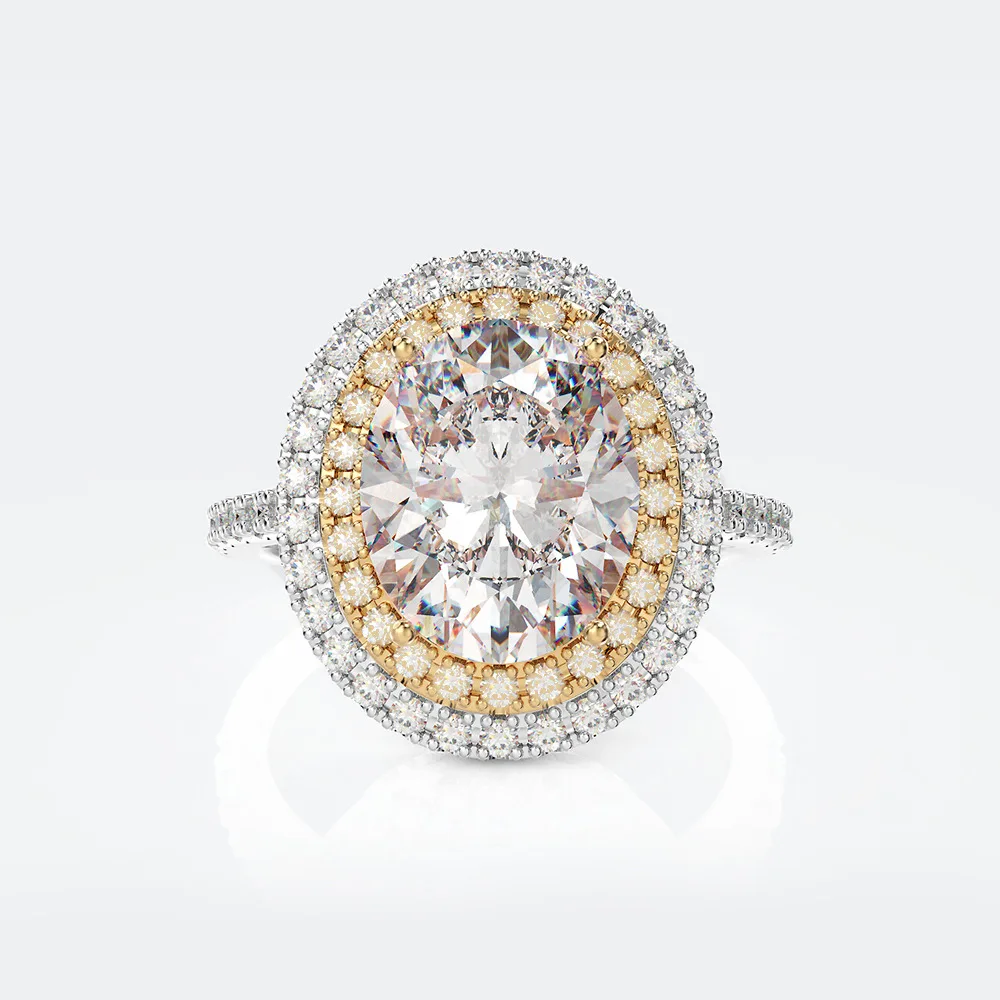 Yellow Gold - White Rainbamabom 925 Твердое Стерлинговое серебро создан муассанит драгоценный камень по месяцу рождения Обручальное кольцо хорошее ювелирное изделие подарок - Цвет камня: Yellow Gold - White