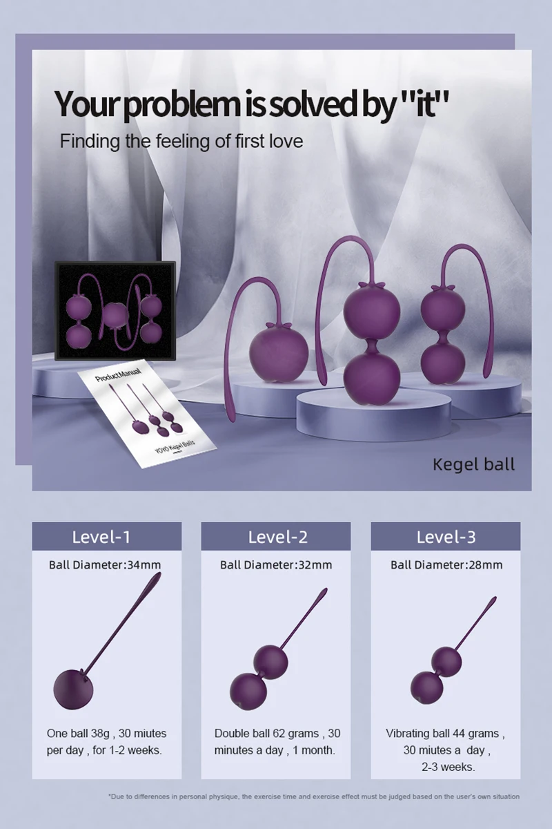 Bolas de silicona con Control remoto para fortalecer los músculos del suelo pélvico mediante ejercicios de Kegel. Ideal para evitar las perdidas de orina en la mujer. Tres medidas de bolas para subir de intensidad a medida en que se van usando. Contiene también vibrador femenino como juguete sexual con mando remoto. Entrega estimada 15/20 días Sin cargo de portes       He4ba541c91a04a0a91d24db525aeab96c