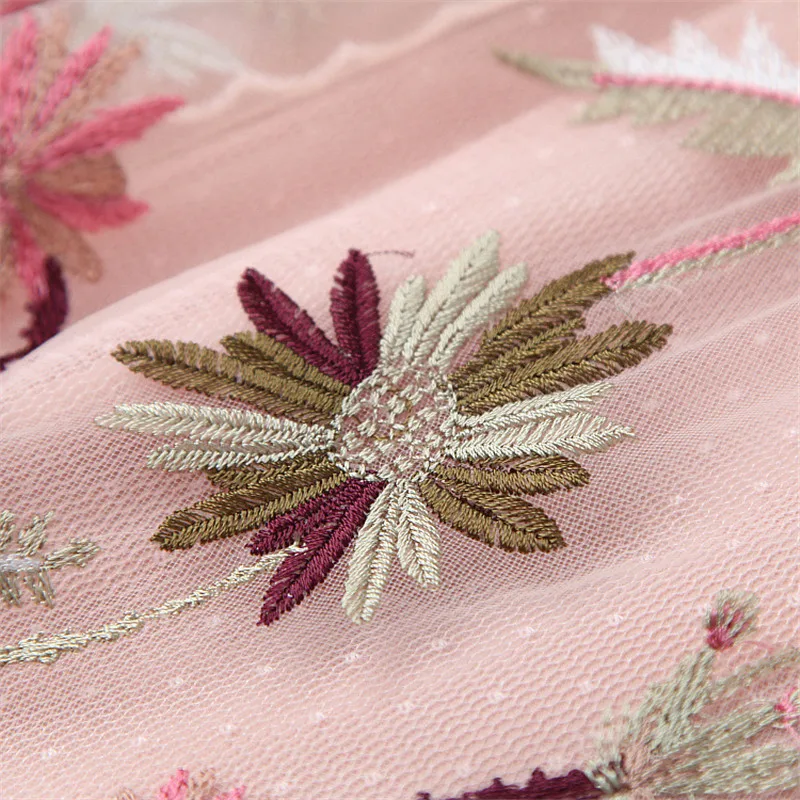 Voa 22mm Pattern Jacquard Silk Stitching Long