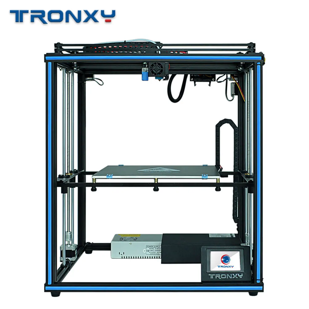 Tanie 2019 Tronxy X5SA 24V nowy ulepszony 3D drukarki zestawy diy metalowe płyta do zabudowy 3.5 cali LCD dotykowy ekran o wysokiej precyzji automatycznego poziomowania
