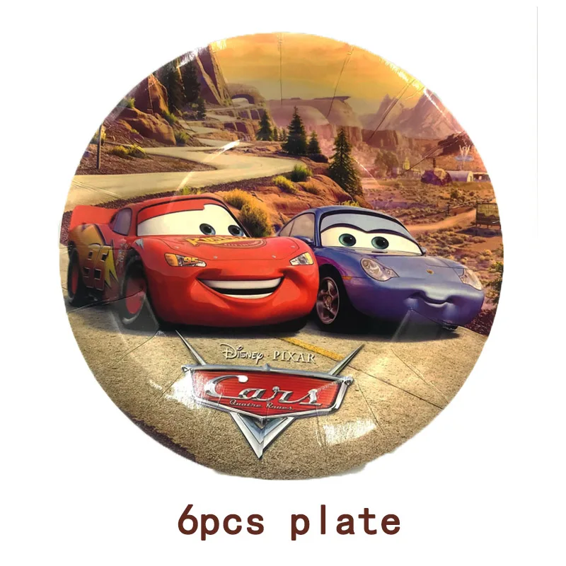 6 шт./пакет Lightning Mcqueen вечерние поставки Бумага тарелка для торта посуда для детей, хороший подарок на день рождения, декоративных тарелок 7 дюйм(ов