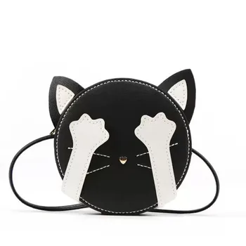 

DIY Material Kit Round Shouder Bags Women Novelty Innovation Homemade Cartoon Cat Bag Teens Girls Cute handbag A30