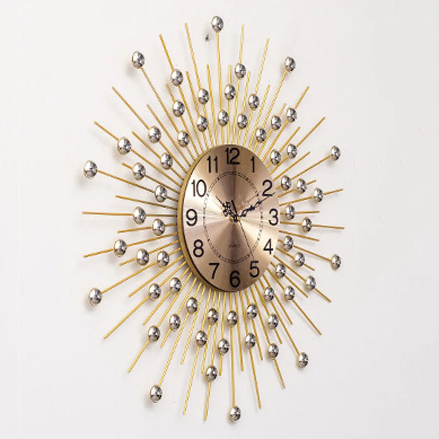 Роскошные большие настенные часы современный дизайн Европейский стиль 3D Декоративные креативные большие металлические часы железные настенные часы искусство домашний декор 27"