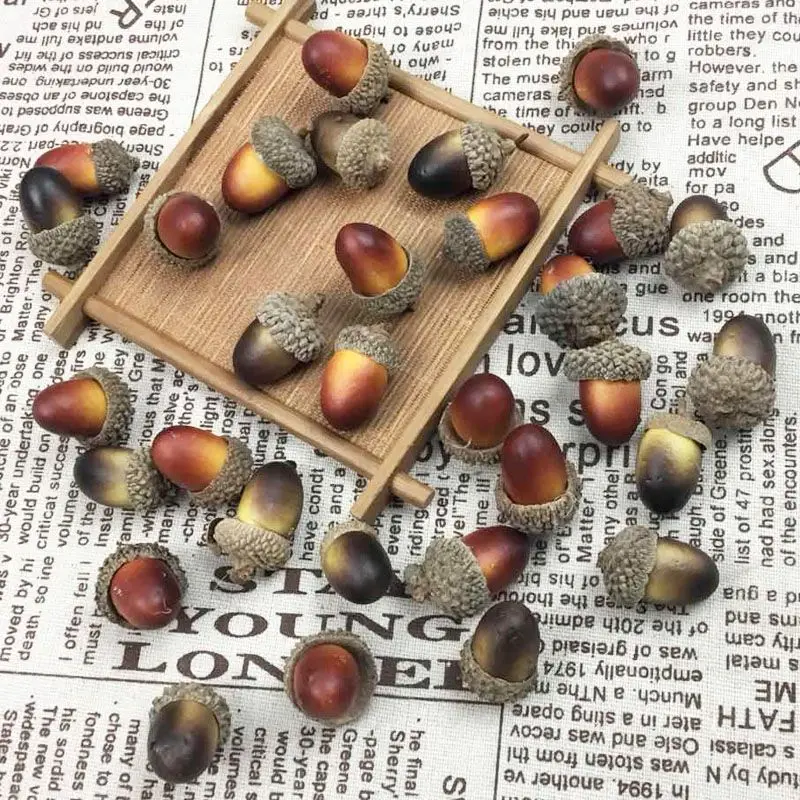 

5Pcs DIY Nut Fruit Christmas Simulation Small Acorn Artificial Pine Cone For Home Christmas Tree Decoration Adornos De Navidad