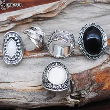 Yumfeel Новое богемное винтажное украшение Boho кольца смешанный лот тибетские посеребренные кольца 5 шт./партия богемное кольцо женские винтажные ювелирные изделия