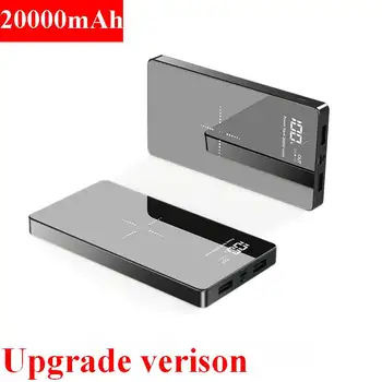 

100% Power Bank 20000mAh For Xiaomi Portable Charger Dual USB External Battery Bank Wireless Charger Powerbank for Mobile Phones