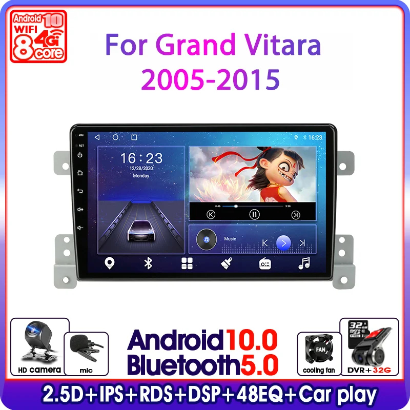 Автомагнитола на Android 10,0 для Suzuki Grand Vitara 3 2005 2012 2013 2014 2015, мультимедийный видеоплеер, навигация GPS, 2Din, RDS, стерео - избранное
