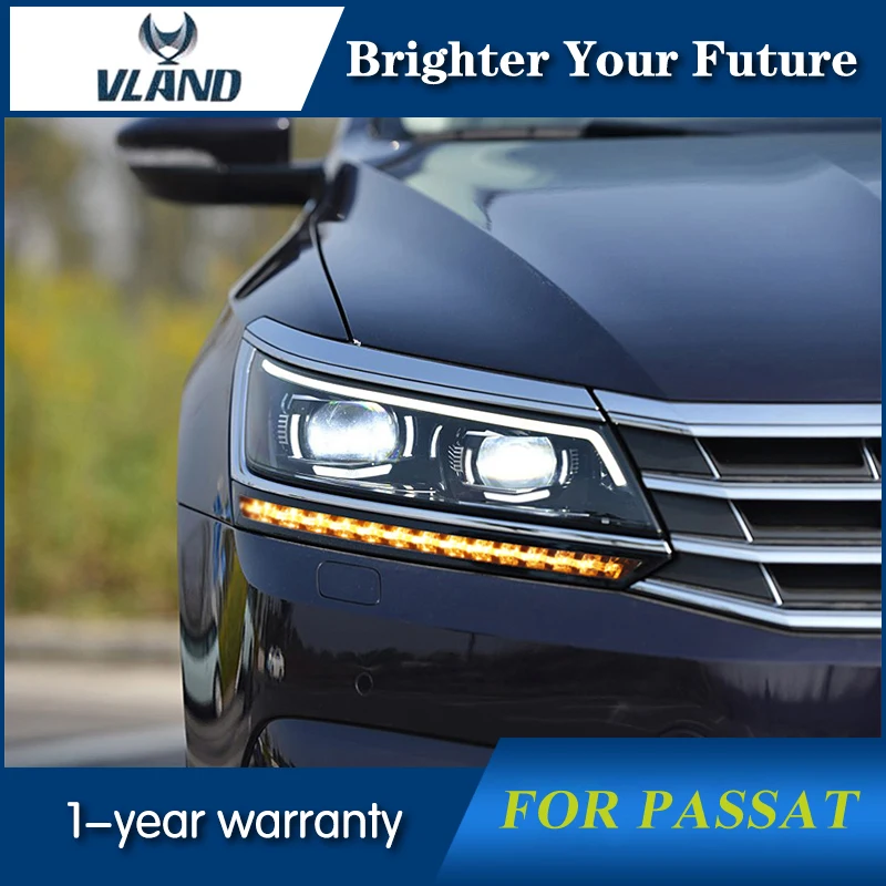 

Car Front Lights for VW Passat B8 Headlights 2015-2019 Double Beam Lens Projector Xenon LED Strip Head Lamp