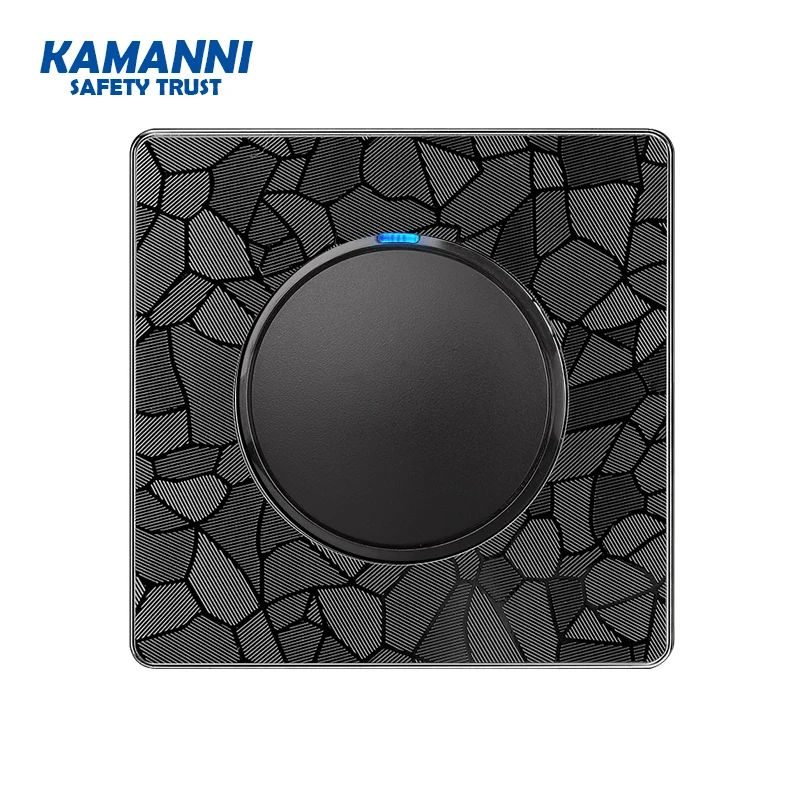 black 1 gang Kamanni Алюминий сплав светодиодным индикатором класса люкс Переключатель 1/2/3 1/2 способ Кнопка восстановления матовый Панель Управление настенный светильник переключатель - Цвет: black 1 gang