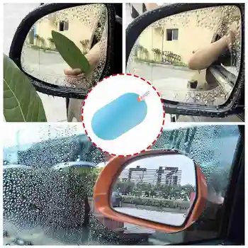 

2PCS Anti Fog Car Mirror Window Clear Film Anti-glare Car Rearview Mirror Protective Film Waterproof Rainproof Car Sticker