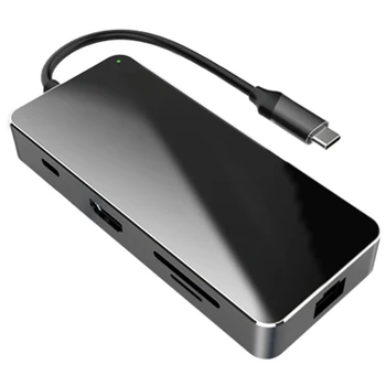 

8 in 1 USB-C HUB Type-C Multiport Card Reader Adapter 4K HDMI for Notebook,Gigabit LAN Port