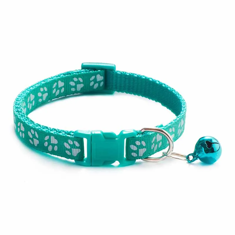 Fashion Pets Dog Collar Cartoon Funny Footprint Cute Bell Adjustable Collars For Dog Cats Puppy Pet Accessories Free Shipping 