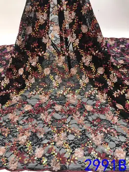 

Latest Nigerian Lace Fabric 2019 High Quality Luxury Fabrics With Sequins Lace Fabric For Evening Dresses Trims Sewing