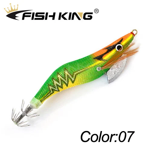 007 FISH KING Fishing Lure Lead Sinker 2g#2.5g#3g#3.5g# Squid Hook Jigs Octopus Cuttlefish Shrimp Baits 3D Eyes Luminous Lures - Цвет: 007