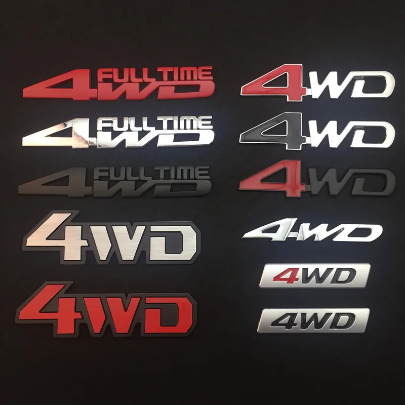 4WD Металлическая Автомобильная Наклейка 3D украшение автомобиля Наклейка 4WD четырехколесный привод логотип модифицированный Автомобильный логотип бампер наклейка s