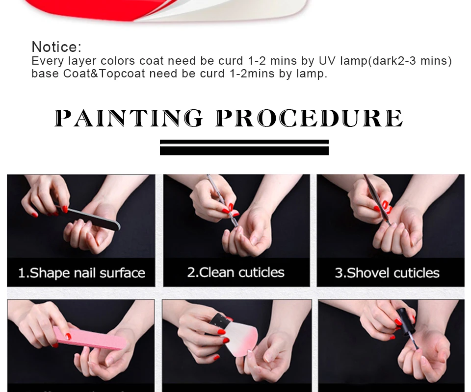 Lakimu Newest Colorful Gel Polish Nail Art Semi Permanent Enamel UV LED Gel Varnish Soak Off Nail Polish Manicure Set