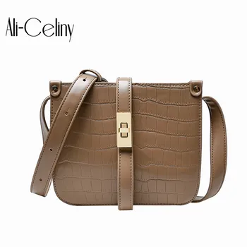 

Texture Bag For Women 2020 New Lock Square Bag Fashion Shoulder Messenger Bag Mobile Phone Bag