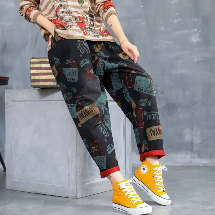 Max LuLu модные корейские женские осенние панк уличные женские эластичные брюки с принтом повседневные женские шаровары большого размера