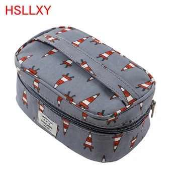 

2019 New Style Makeup Bag Fresh Hand Waterproof Compartments Storage Box Travel Wash Storgage Bag Printed Cute Cosmetic Bag
