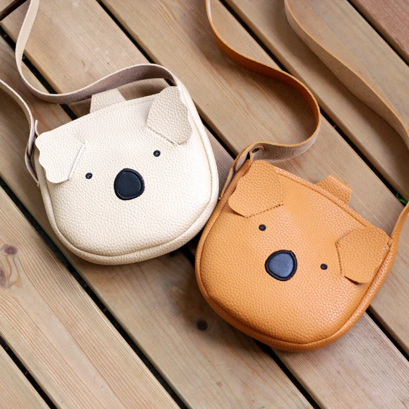 

New Korean children fashion versatile Cartoon Bear single shoulder bag boys and girls personalized Pu messenger bag